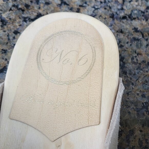 No. 6 Contour Suede Clog on Flat Base in Chalk White Suede - Picture 11 of 15